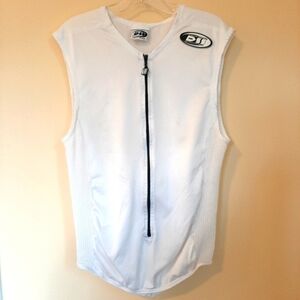 De Soto Sport Tank Top Medium White Triathlon Bicyclist Running Bike Pockets DSS